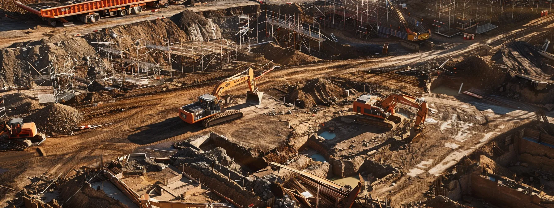 a dynamic construction site showcases diverse foundation excavation techniques—shallow and deep foundations—set against a backdrop of earth-moving machinery, emphasizing the interplay of soil conditions and structural integrity. a dynamic construction site showcases diverse foundation excavation techniques—shallow and deep foundations—set against a backdrop of earth-moving machinery, emphasizing the interplay of soil conditions and structural integrity.