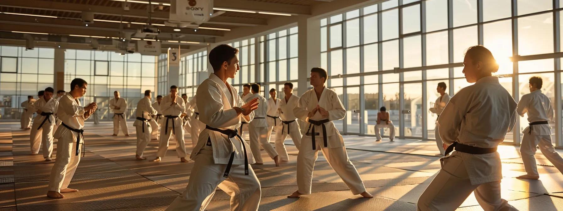 a dynamic martial arts school environment showcasing instructors and students engaging with sleek next-generation management software on tablets and smartphones, emphasizing mobile accessibility, integrated billing, and robust reporting tools in a modern, tech-savvy setting. a dynamic martial arts school environment showcasing instructors and students engaging with sleek next-generation management software on tablets and smartphones, emphasizing mobile accessibility, integrated billing, and robust reporting tools in a modern, tech-savvy setting.