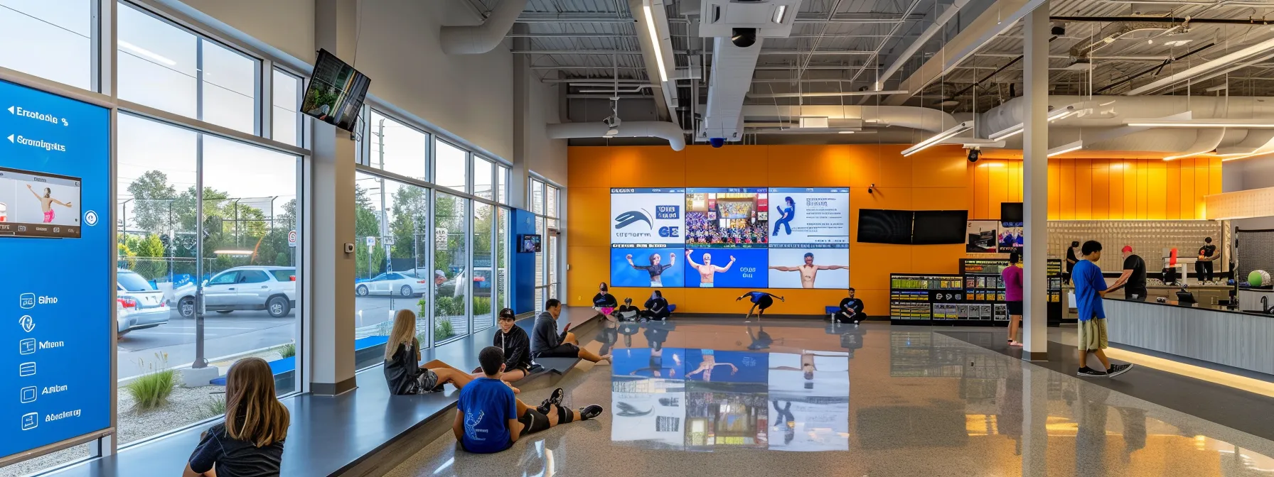 a dynamic, modern martial arts school interior showcases a vibrant atmosphere filled with engaged students practicing techniques, while a sleek digital display prominently features financial performance metrics and customer satisfaction scores, reflecting the school's strategic focus on growth and community engagement. a dynamic, modern martial arts school interior showcases a vibrant atmosphere filled with engaged students practicing techniques, while a sleek digital display prominently features financial performance metrics and customer satisfaction scores, reflecting the school's strategic focus on growth and community engagement.