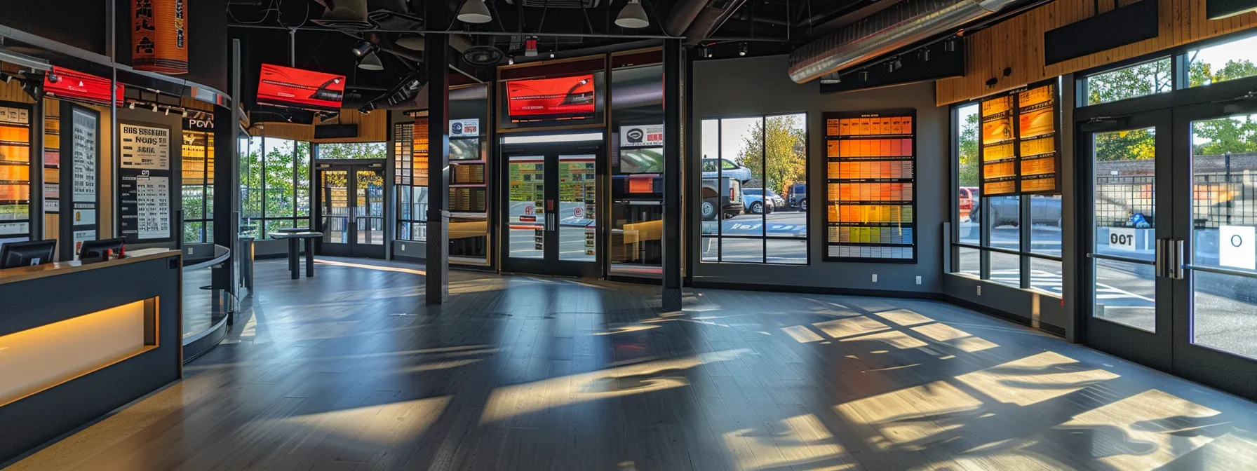 a dynamic, modern martial arts studio interior showcases professionals engaging with advanced membership management software on sleek, high-tech devices, surrounded by vibrant class schedules and student progress charts prominently displayed on the walls. a dynamic, modern martial arts studio interior showcases professionals engaging with advanced membership management software on sleek, high-tech devices, surrounded by vibrant class schedules and student progress charts prominently displayed on the walls.