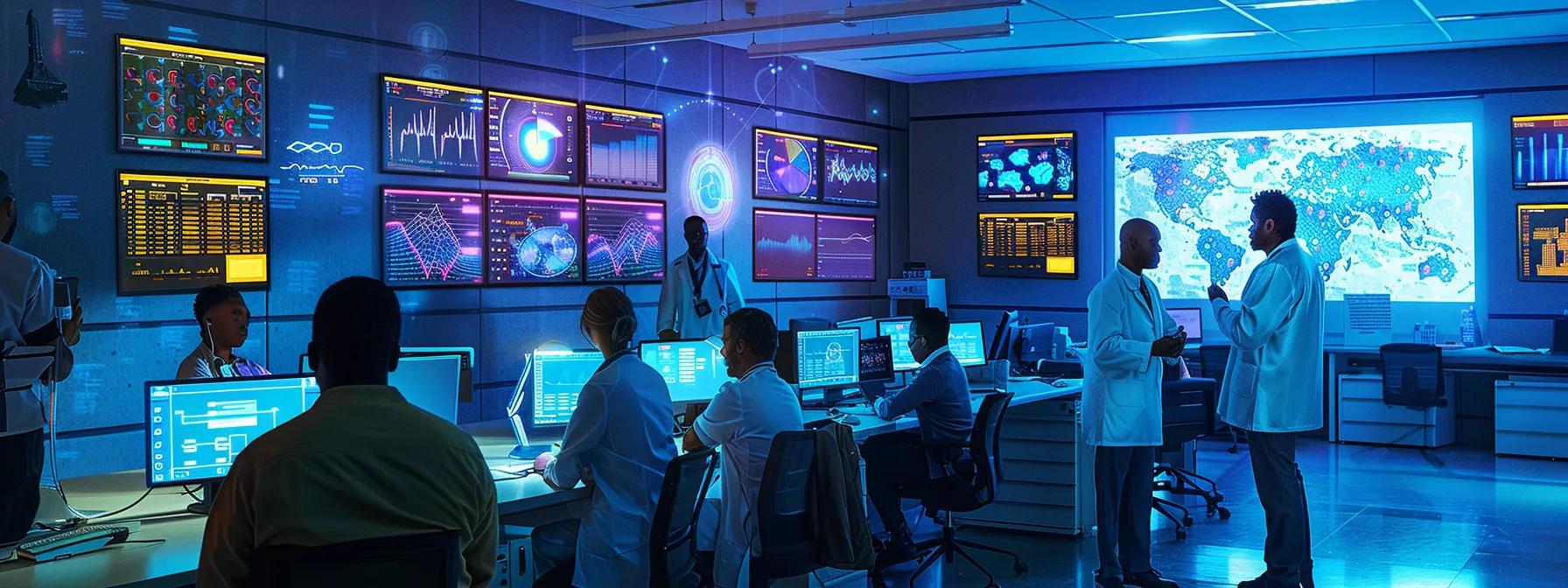 a dynamic office environment showcases a diverse group of health consultants engaged in a collaborative strategy session, with sleek digital dashboards glowing in the background, emphasizing the integration of advanced it in enhancing medical practice operations. a dynamic office environment showcases a diverse group of health consultants engaged in a collaborative strategy session, with sleek digital dashboards glowing in the background, emphasizing the integration of advanced it in enhancing medical practice operations.
