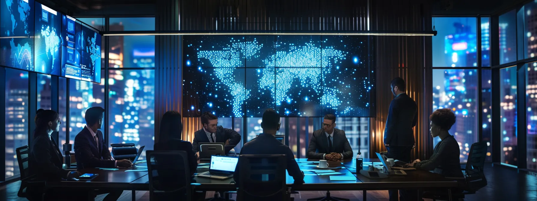 a dynamic office scene showcases a marketing team brainstorming around a sleek table, illuminated by vibrant digital screens displaying analytics and social media feeds, emphasizing strategic campaigns aimed at enhancing enrollment for martial arts schools. a dynamic office scene showcases a marketing team brainstorming around a sleek table, illuminated by vibrant digital screens displaying analytics and social media feeds, emphasizing strategic campaigns aimed at enhancing enrollment for martial arts schools.