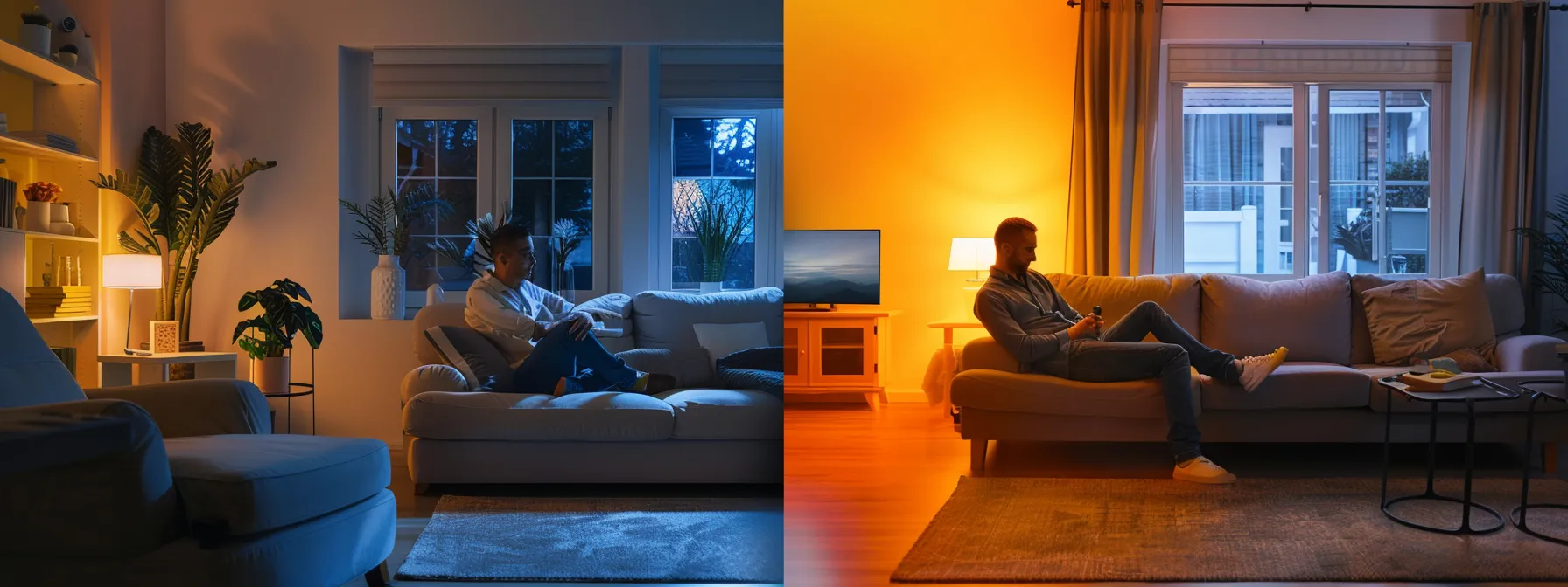 a dynamic split-screen image contrasting a local electrician efficiently working on a home project in a cozy, well-lit living room, alongside a national chain worker in a sterile, corporate-like environment, highlighting the personalized touch versus standardized service in electrical work. a dynamic split-screen image contrasting a local electrician efficiently working on a home project in a cozy, well-lit living room, alongside a national chain worker in a sterile, corporate-like environment, highlighting the personalized touch versus standardized service in electrical work.