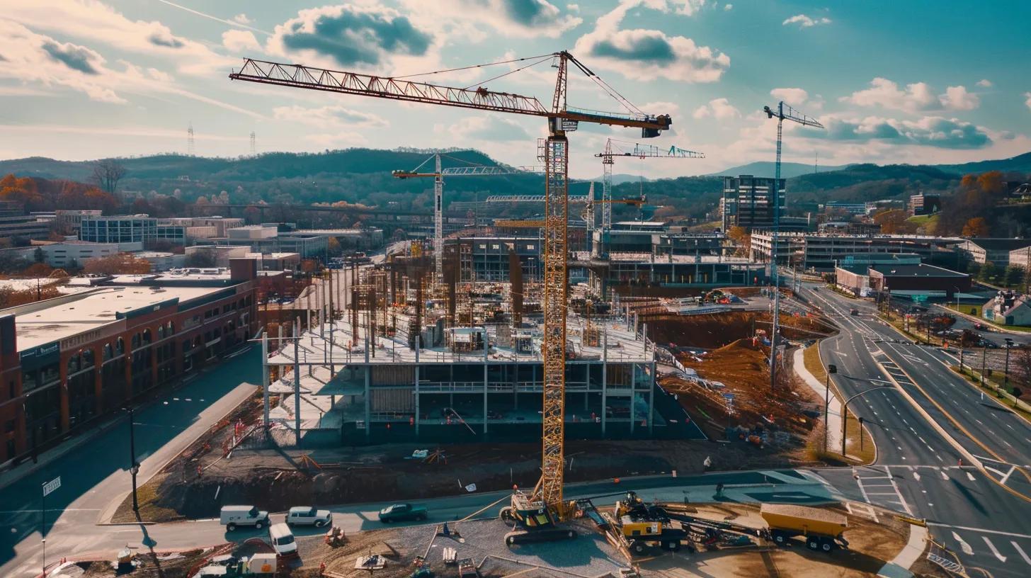 a dynamic urban construction site in knoxville showcases a bustling collaboration between diverse stakeholders, featuring cranes and workers engaging in a vibrant partnership amidst modern buildings, symbolizing the evolution of strategic local investments and community-driven projects. a dynamic urban construction site in knoxville showcases a bustling collaboration between diverse stakeholders, featuring cranes and workers engaging in a vibrant partnership amidst modern buildings, symbolizing the evolution of strategic local investments and community-driven projects.