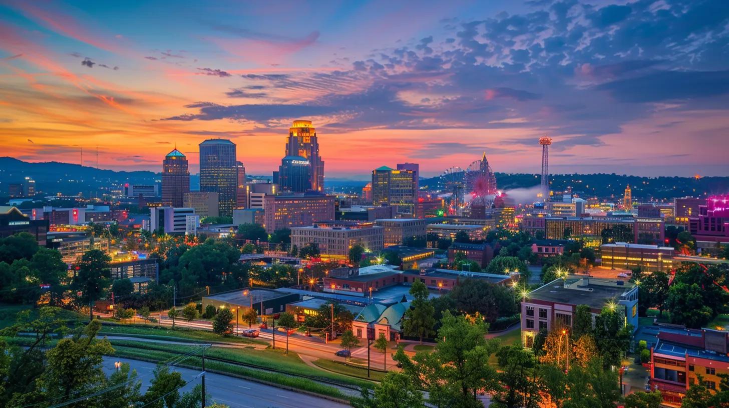 a dynamic urban skyline of knoxville, tn showcases a seamless blend of historic buildings and cutting-edge construction, illuminated by bright city lights that reflect the city’s commitment to innovative and sustainable development. a dynamic urban skyline of knoxville, tn showcases a seamless blend of historic buildings and cutting-edge construction, illuminated by bright city lights that reflect the city’s commitment to innovative and sustainable development.