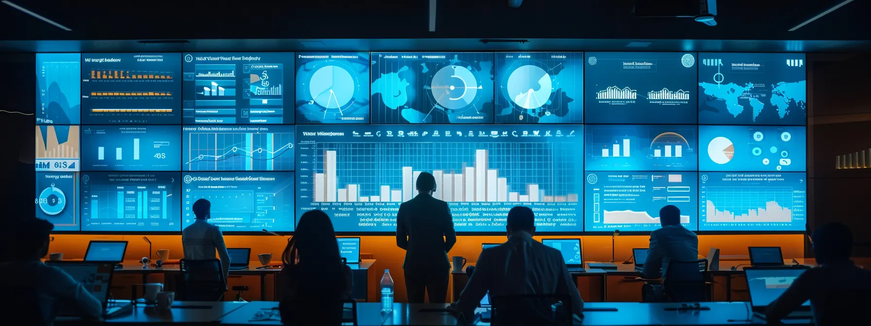 a dynamic urban workspace showcases a diverse team analyzing digital marketing analytics on sleek monitors, highlighting growth strategies through engaging presentations and vibrant infographics that illustrate revenue improvement for small businesses. a dynamic urban workspace showcases a diverse team analyzing digital marketing analytics on sleek monitors, highlighting growth strategies through engaging presentations and vibrant infographics that illustrate revenue improvement for small businesses.