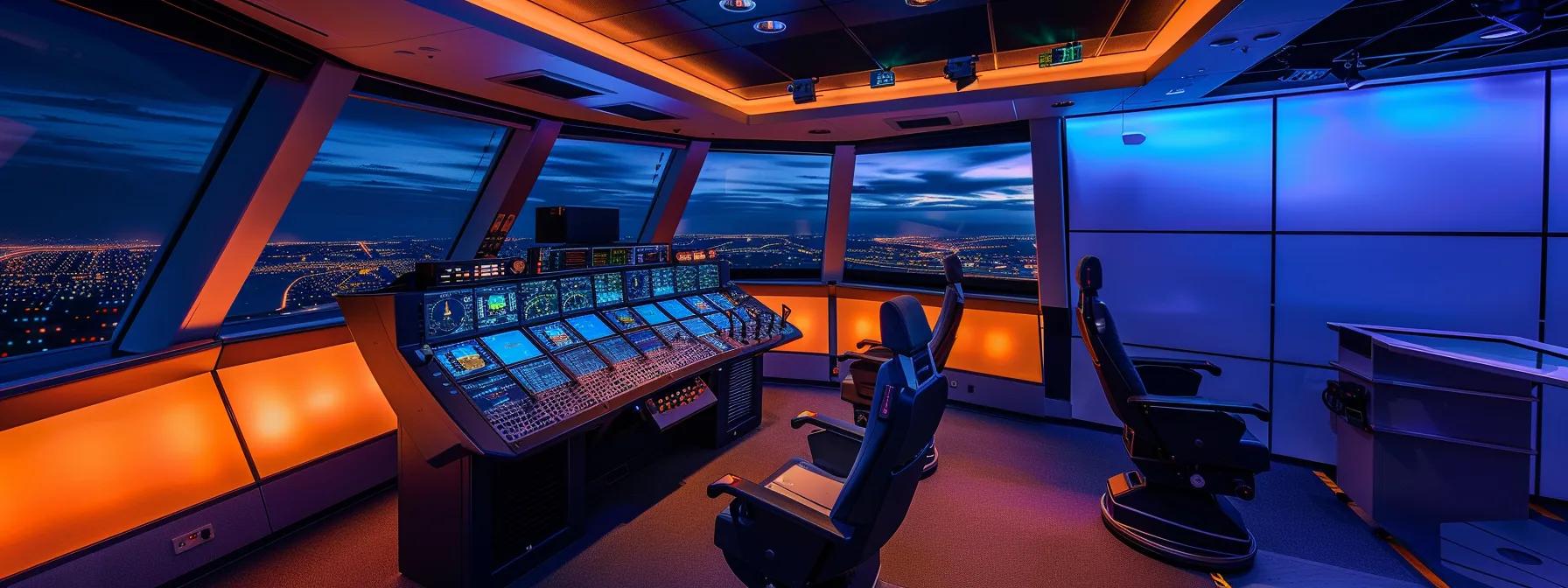 a focused and modern aviation control room, showcasing professionals engaged in mental health discussions, illuminated by sleek overhead lights, emphasizing the crucial link between pilot mental wellness and aviation safety.