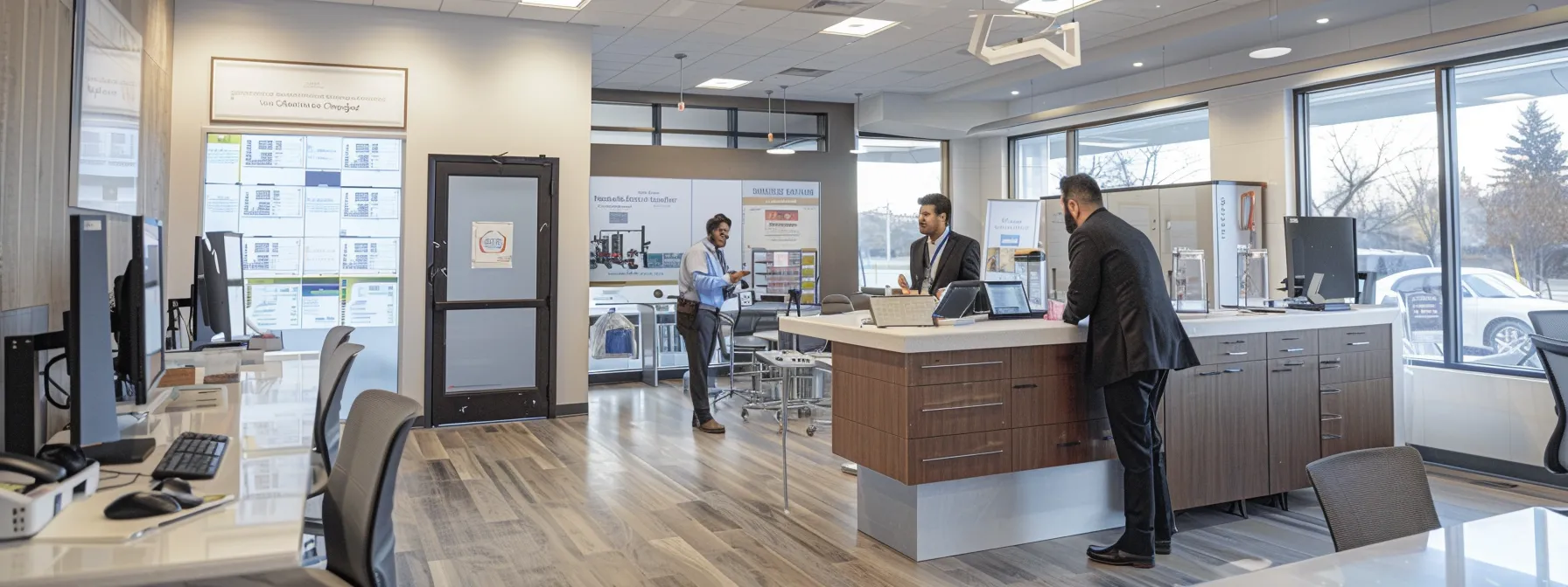 a focused interior shot of a modern office space where a professional discusses plumbing service estimates with a homeowner, emphasizing a clear breakdown of costs on a sleek tablet, surrounded by charts and documents highlighting pricing structures and financing options. a focused interior shot of a modern office space where a professional discusses plumbing service estimates with a homeowner, emphasizing a clear breakdown of costs on a sleek tablet, surrounded by charts and documents highlighting pricing structures and financing options.