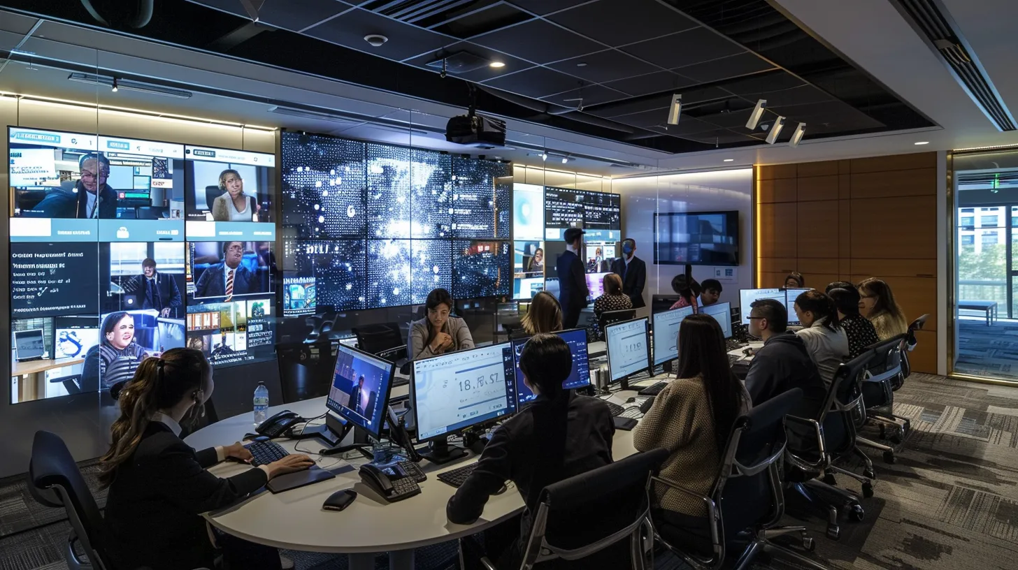 a focused office environment showcases a diverse team engaged in a dynamic brainstorming session, with digital screens displaying voice ai integration graphics and customer satisfaction data, emphasizing the seamless collaboration and technology adoption in modern business operations. a focused office environment showcases a diverse team engaged in a dynamic brainstorming session, with digital screens displaying voice ai integration graphics and customer satisfaction data, emphasizing the seamless collaboration and technology adoption in modern business operations.