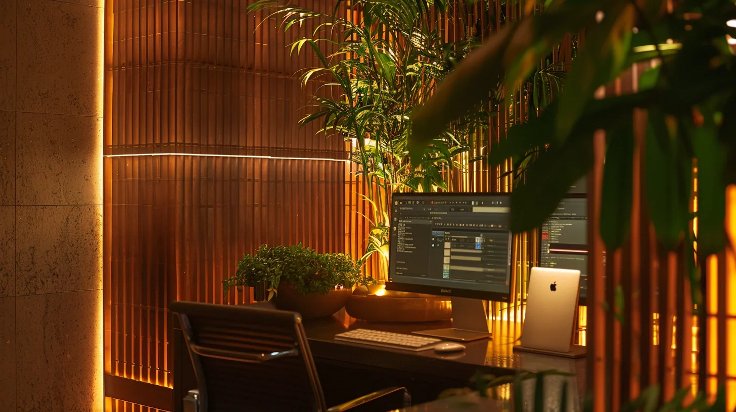 a focused office environment showcases a computer screen displaying a secure password manager interface, illuminated by warm artificial lighting, emphasizing the importance of strong password policies and two-factor authentication in safeguarding digital assets. a focused office environment showcases a computer screen displaying a secure password manager interface, illuminated by warm artificial lighting, emphasizing the importance of strong password policies and two-factor authentication in safeguarding digital assets.