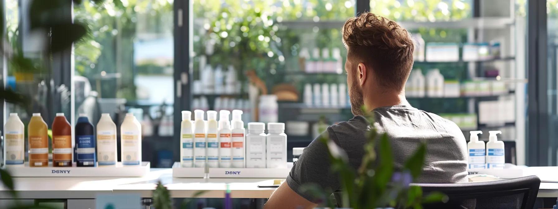 a focused, realistic shot of a professional looking at a range of eco-friendly brick cleaning products lined on a sleek office desk, with certificates of authenticity and ingredient labels prominently displayed, conveying a sense of informed decision-making in sustainable cleaning practices. a focused, realistic shot of a professional looking at a range of eco-friendly brick cleaning products lined on a sleek office desk, with certificates of authenticity and ingredient labels prominently displayed, conveying a sense of informed decision-making in sustainable cleaning practices.