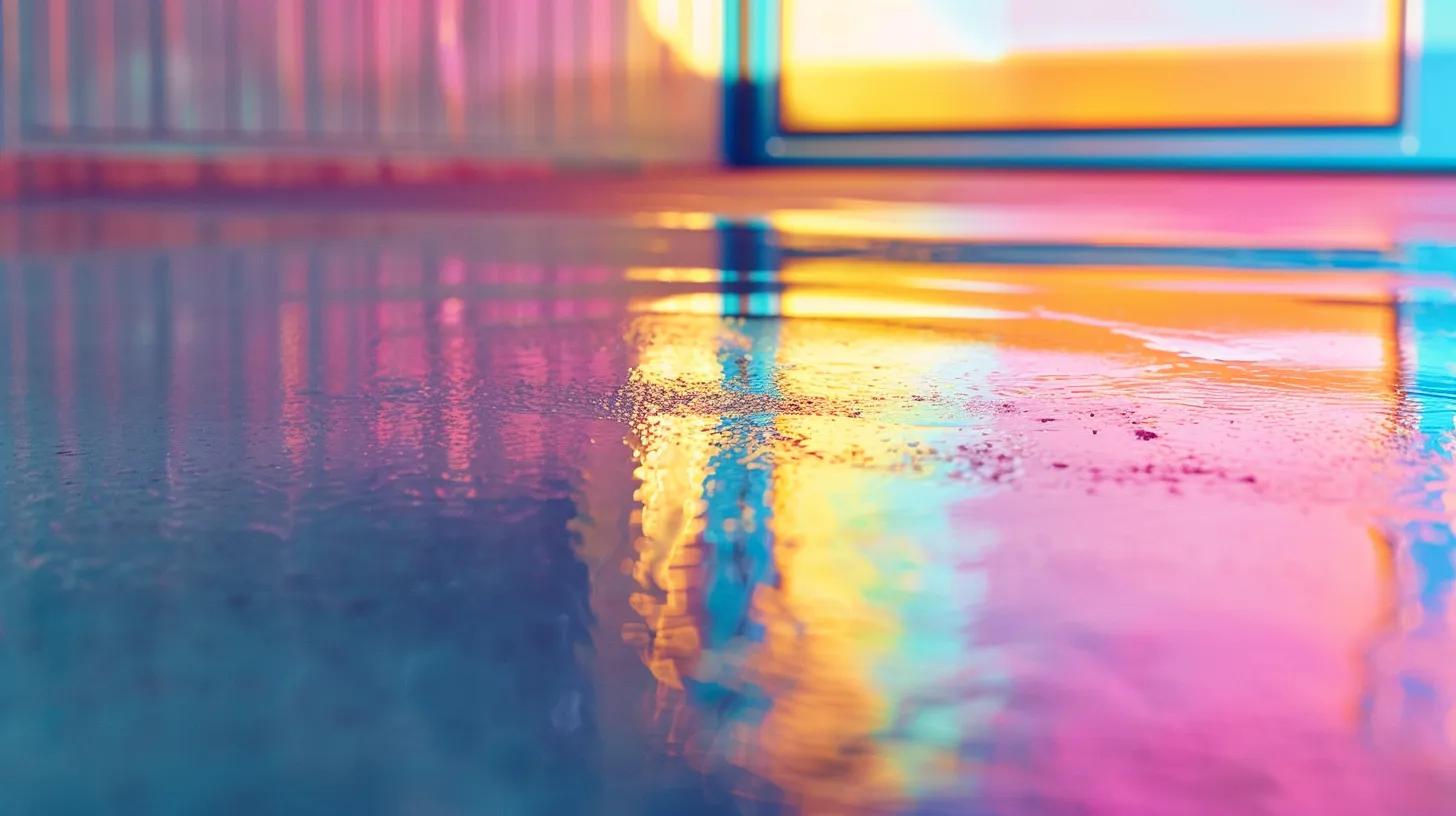 a gleaming, vibrant epoxy resin garage floor reflects the surrounding light, showcasing a seamless blend of bold colors and a flawless finish, embodying durability and aesthetic appeal. a gleaming, vibrant epoxy resin garage floor reflects the surrounding light, showcasing a seamless blend of bold colors and a flawless finish, embodying durability and aesthetic appeal.