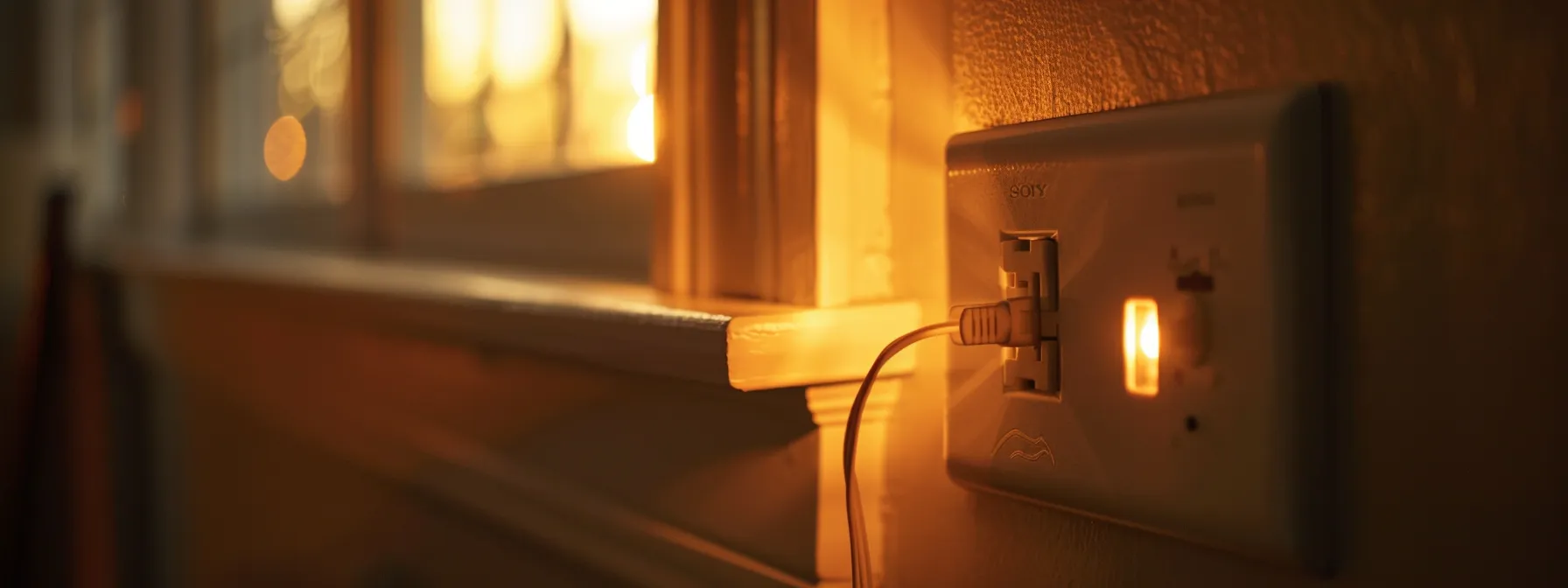 a home interior in cape cod, featuring a close-up view of a flickering light fixture and a buzzing electrical outlet, with warm tones highlighting the urgency of recognizing electrical hazards. a home interior in cape cod, featuring a close-up view of a flickering light fixture and a buzzing electrical outlet, with warm tones highlighting the urgency of recognizing electrical hazards.