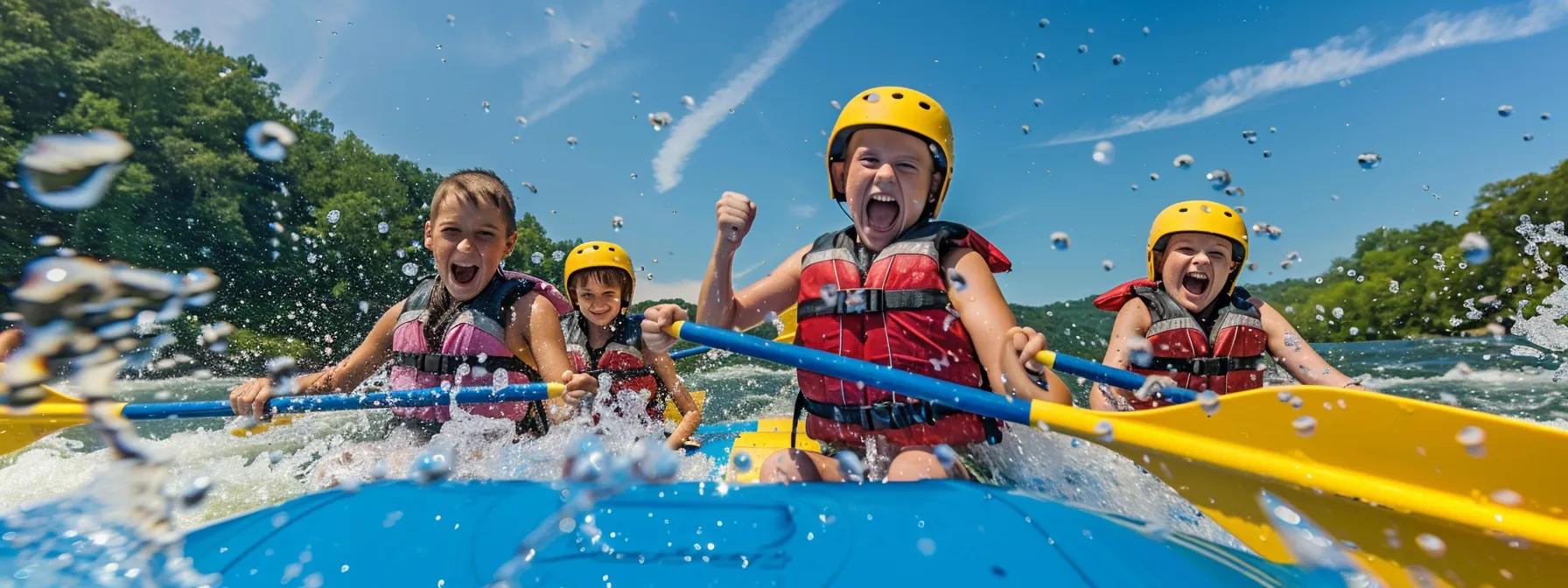 Family rafting trip in Tennessee, showcasing river adventure and bonding moments in nature.
