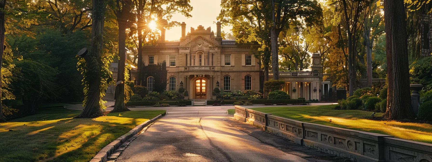 a luxurious belle meade estate stands proudly, showcasing its grand architecture and elegant facade, with a pristine driveway leading to a striking entrance, set against the backdrop of the affluent neighborhood's charming tree-lined streets. a luxurious belle meade estate stands proudly, showcasing its grand architecture and elegant facade, with a pristine driveway leading to a striking entrance, set against the backdrop of the affluent neighborhood's charming tree-lined streets.