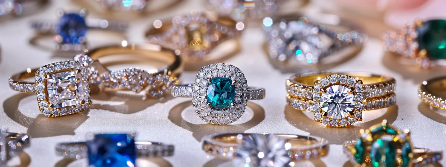 a luxurious close-up of an assortment of elegant women’s rings resting on a sleek, neutral-toned surface, highlighting their diverse styles from minimalist to classic, designed to evoke a sense of sophistication and charm for selecting the perfect fit. a luxurious close-up of an assortment of elegant women’s rings resting on a sleek, neutral-toned surface, highlighting their diverse styles from minimalist to classic, designed to evoke a sense of sophistication and charm for selecting the perfect fit.