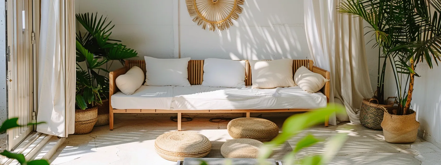 a luxurious coastal airbnb living space exuding a boutique atmosphere, featuring bright, modern interiors, pristine hotel-quality linens, and stylish outdoor seating, perfectly capturing the essence of high-end vacation rentals for summer travelers.