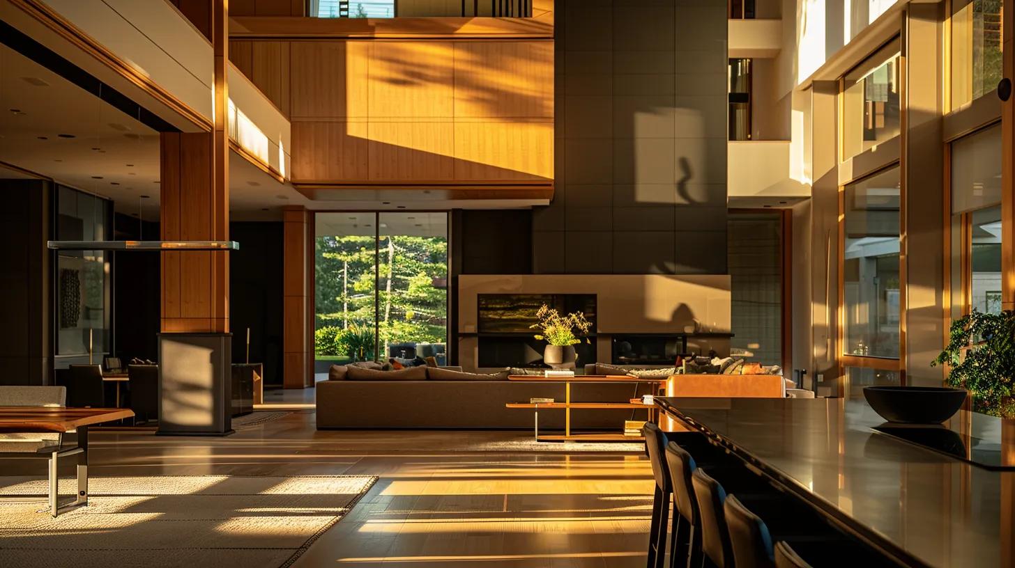 a luxurious custom home interior showcases a stunning open-concept living space, featuring elegant high-end materials, sleek design elements, and harmonious lighting that emphasizes the thoughtful craftsmanship and aesthetic appeal. a luxurious custom home interior showcases a stunning open-concept living space, featuring elegant high-end materials, sleek design elements, and harmonious lighting that emphasizes the thoughtful craftsmanship and aesthetic appeal.