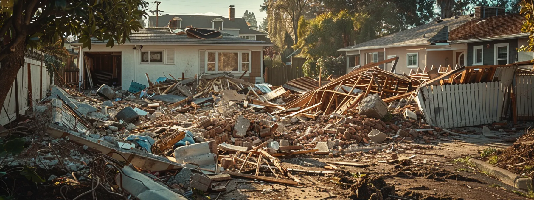 a meticulous demolition site showcases a peaceful residential neighborhood, with a professional contractor carefully dismantling a mobile home using a controlled method while surrounded by safety barriers, ensuring minimal noise and debris. a meticulous demolition site showcases a peaceful residential neighborhood, with a professional contractor carefully dismantling a mobile home using a controlled method while surrounded by safety barriers, ensuring minimal noise and debris.