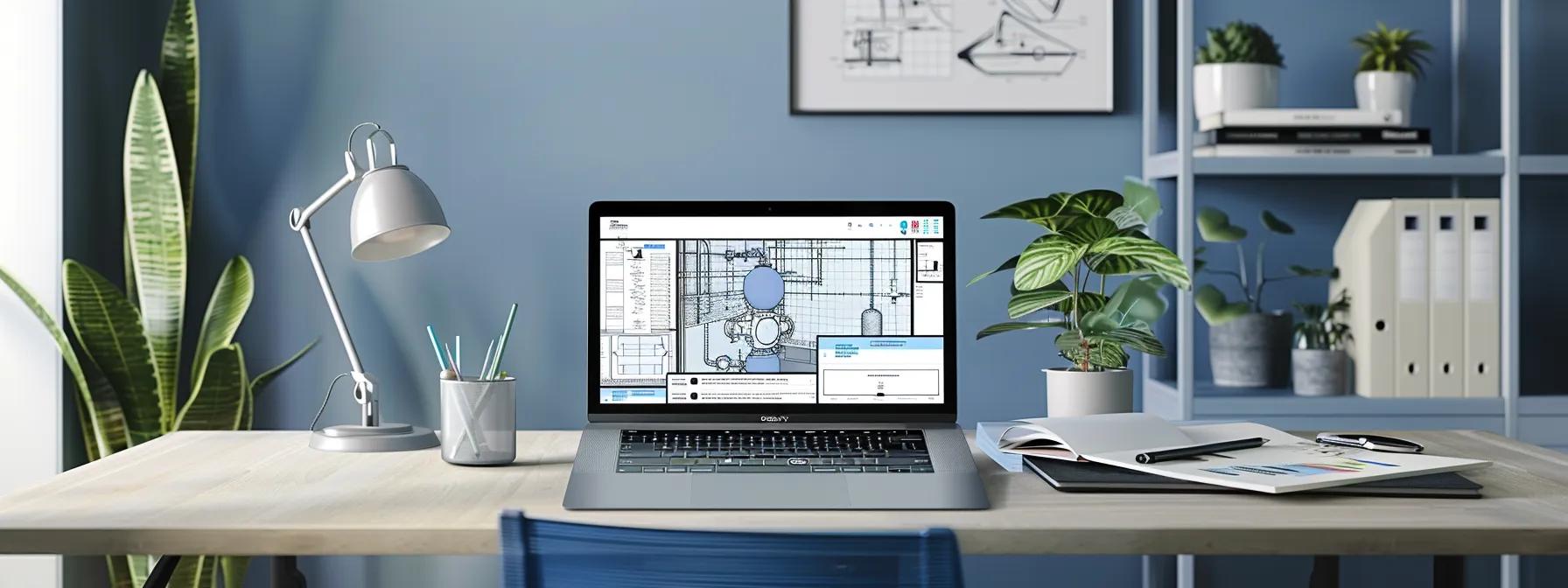 a meticulously arranged modern office workspace showcases an open laptop displaying plumbing schematics, surrounded by neatly stacked files and a vibrant summer-themed calendar, emphasising the importance of proactive plumbing education during warmer months. a meticulously arranged modern office workspace showcases an open laptop displaying plumbing schematics, surrounded by neatly stacked files and a vibrant summer-themed calendar, emphasising the importance of proactive plumbing education during warmer months.