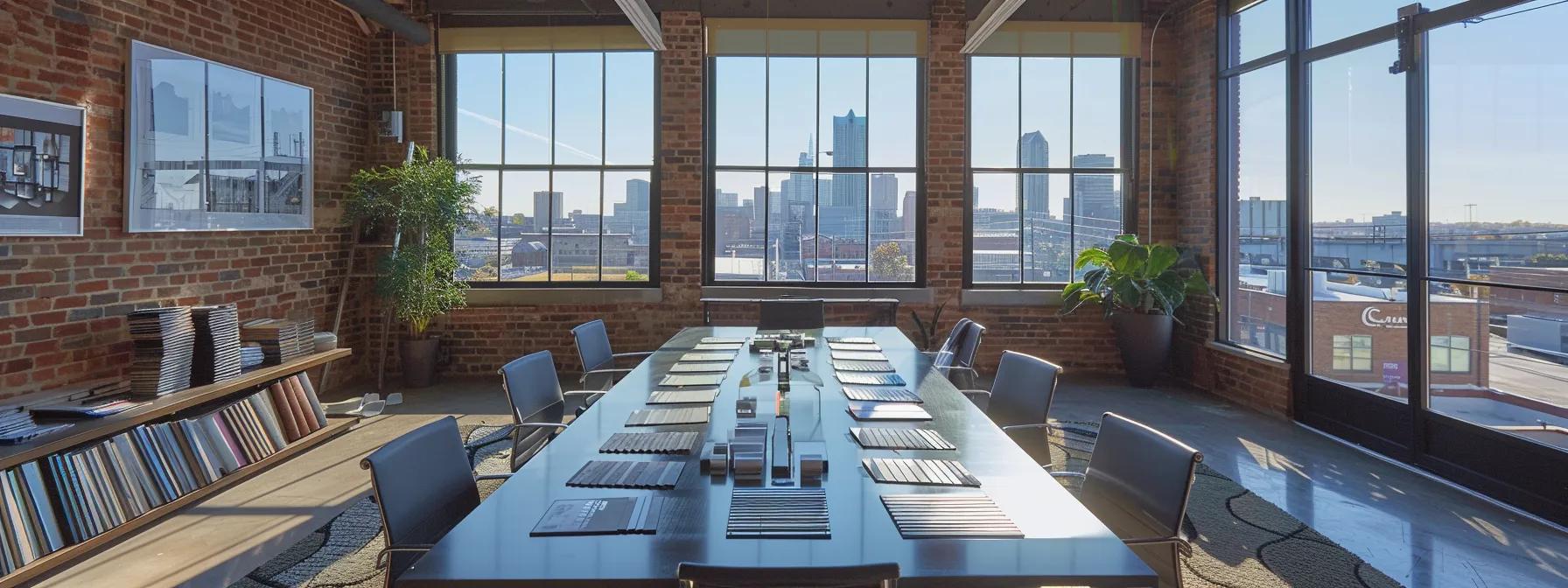 a meticulously arranged office space features a sleek conference table covered with various samples of roofing materials, each labeled with bold price tags, against a backdrop of a large window showcasing the skyline of saint louis, emphasizing the theme of informed investment in home improvement. a meticulously arranged office space features a sleek conference table covered with various samples of roofing materials, each labeled with bold price tags, against a backdrop of a large window showcasing the skyline of saint louis, emphasizing the theme of informed investment in home improvement.