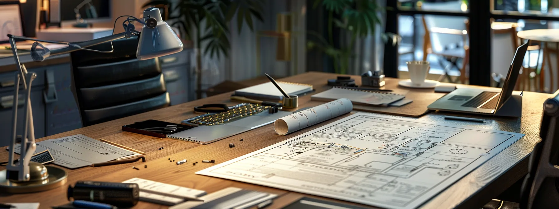 a meticulously arranged urban office workspace features a detailed plumbing estimate spread prominently on a sleek conference table, surrounded by essential plumbing tools and materials, under sharp artificial lighting that emphasizes clarity and professionalism. a meticulously arranged urban office workspace features a detailed plumbing estimate spread prominently on a sleek conference table, surrounded by essential plumbing tools and materials, under sharp artificial lighting that emphasizes clarity and professionalism.