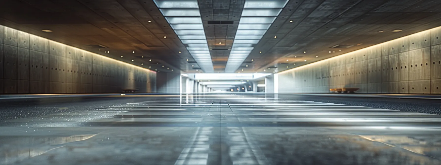 a meticulously designed airport runway showcasing high-quality paving materials, framed by modern airport infrastructure and vivid lighting that highlights operational efficiency and engineering excellence.