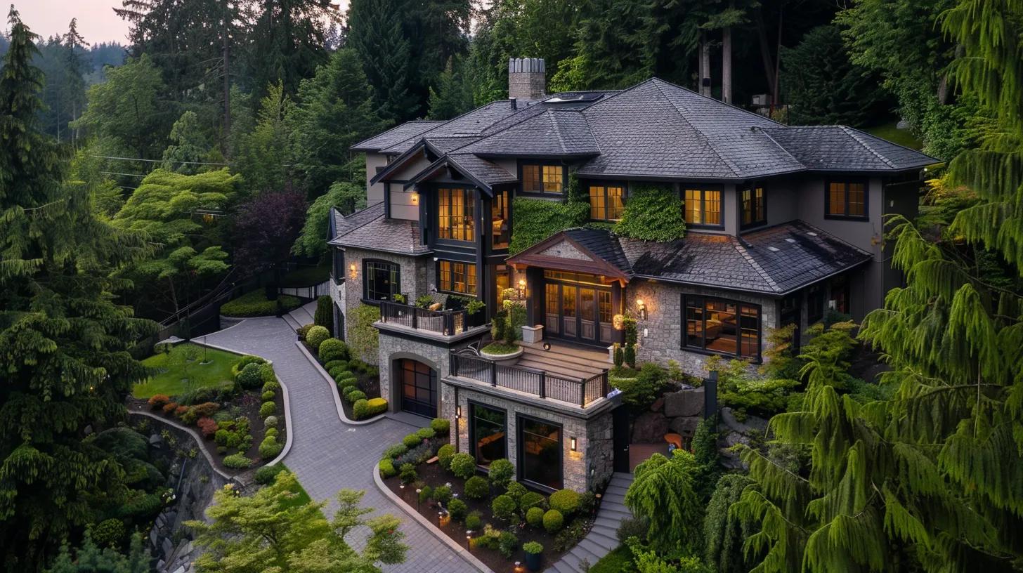 a meticulously designed custom home showcases energy-efficient features and sustainable materials against a backdrop of lush greenery, symbolizing the long-term financial benefits of thoughtful construction choices. a meticulously designed custom home showcases energy-efficient features and sustainable materials against a backdrop of lush greenery, symbolizing the long-term financial benefits of thoughtful construction choices.