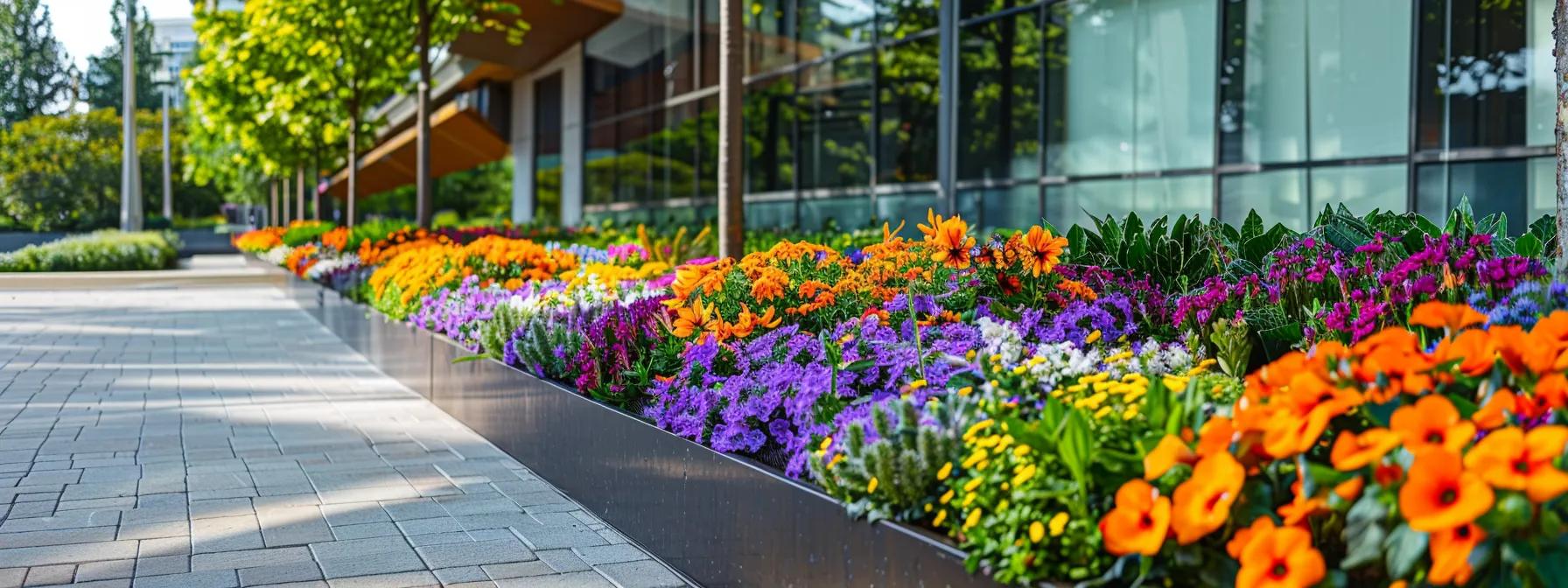 a meticulously designed urban garden bed, featuring vibrant flowers and artistic decorative pavers, framed by sleek, modern architecture, highlights the blend of technical expertise and aesthetic appeal in sustainable landscaping. a meticulously designed urban garden bed, featuring vibrant flowers and artistic decorative pavers, framed by sleek, modern architecture, highlights the blend of technical expertise and aesthetic appeal in sustainable landscaping.