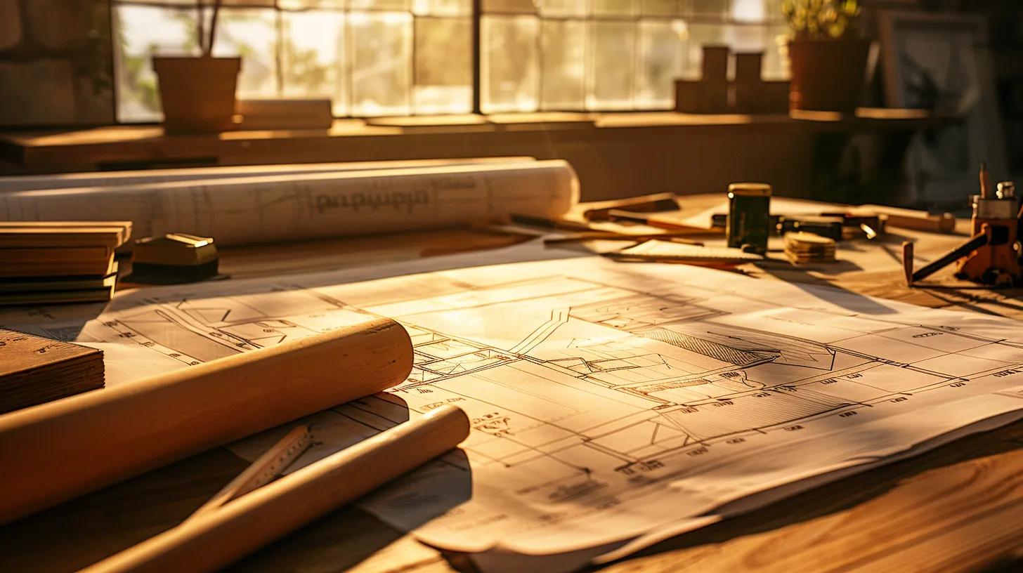 a meticulously detailed blueprint of a custom home lies on a wooden table, accompanied by an array of natural building materials, under warm, soft lighting that highlights the intricate planning and hidden costs of construction. a meticulously detailed blueprint of a custom home lies on a wooden table, accompanied by an array of natural building materials, under warm, soft lighting that highlights the intricate planning and hidden costs of construction.