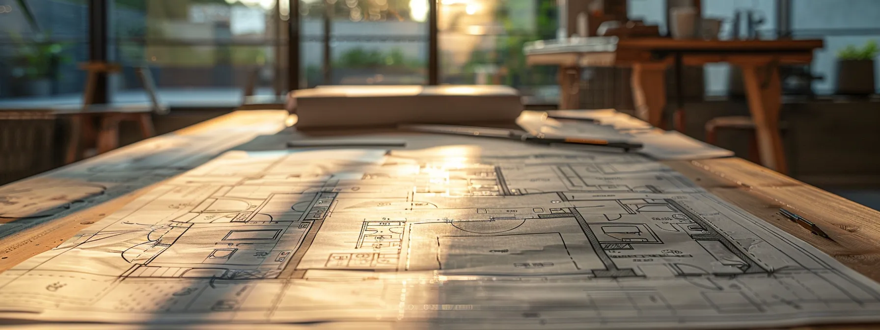 a meticulously drawn floor plan spreads across a wooden table, its precise measurements highlighted under soft overhead lighting, emphasizing the intricate details of both rectangular and circular spaces, symbolizing the importance of accuracy in real estate calculations.