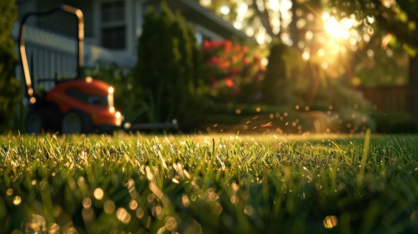 a meticulously maintained urban lawn care setting showcases a vibrant, freshly aerated and overseeded grass patch being carefully watered and treated with starter fertilizer, emphasizing the importance of proper aftercare for lawn health. a meticulously maintained urban lawn care setting showcases a vibrant, freshly aerated and overseeded grass patch being carefully watered and treated with starter fertilizer, emphasizing the importance of proper aftercare for lawn health.
