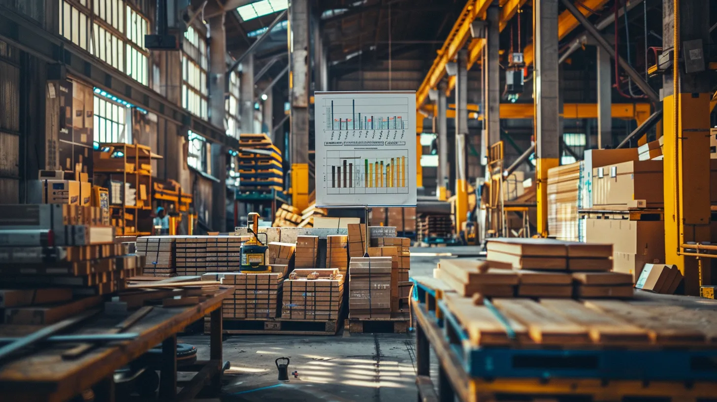 a meticulously organized construction site showcases a large, clear budget chart prominently displayed, surrounded by stacks of building materials and tools under bright, natural lighting. a meticulously organized construction site showcases a large, clear budget chart prominently displayed, surrounded by stacks of building materials and tools under bright, natural lighting.