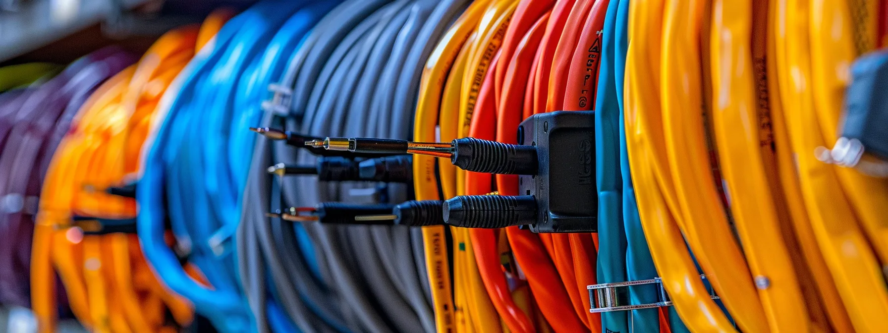 a meticulously organized home office, with close-up views of well-maintained electrical cords and plugs neatly arranged around a modern desk, highlighting the importance of safety through visible signs of inspection and proper management. a meticulously organized home office, with close-up views of well-maintained electrical cords and plugs neatly arranged around a modern desk, highlighting the importance of safety through visible signs of inspection and proper management.