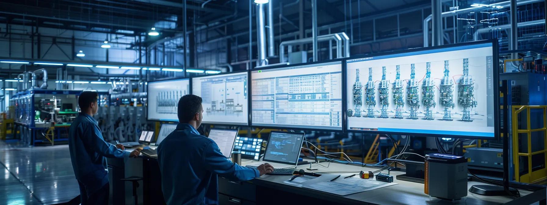 a meticulously organized industrial workspace showcases engineers collaborating over detailed blueprints and advanced pressure equipment, highlighting the critical role of ped testing throughout its lifecycle.