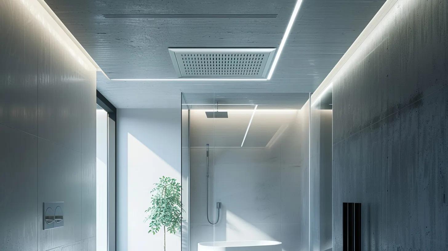 a modern bathroom featuring sleek soffit vents integrated into a minimalist ceiling design, showcasing a clean and airy atmosphere that emphasizes the importance of effective moisture control and ventilation. a modern bathroom featuring sleek soffit vents integrated into a minimalist ceiling design, showcasing a clean and airy atmosphere that emphasizes the importance of effective moisture control and ventilation.