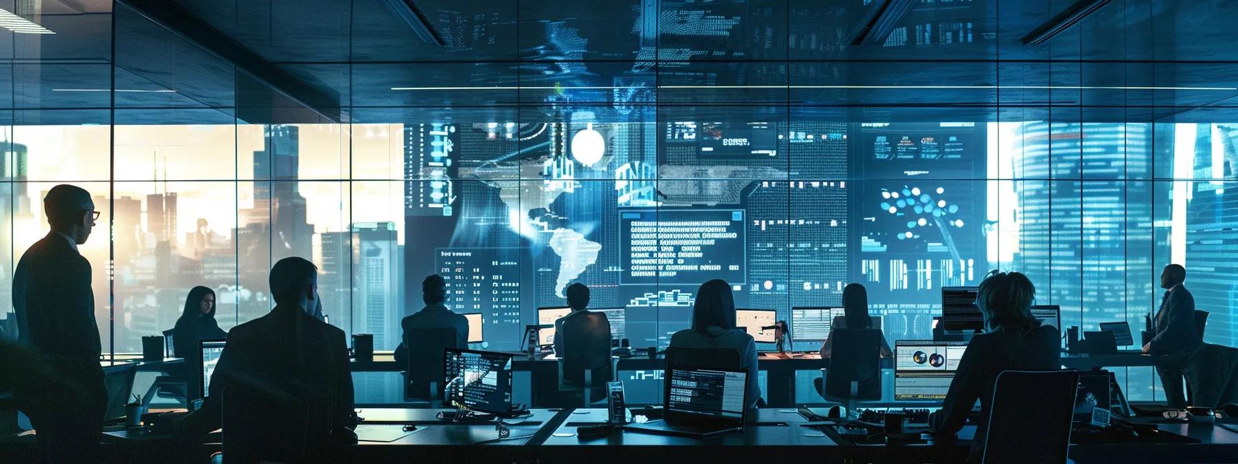a modern, bustling office space showcases an engaged team of professionals collaborating over sleek digital prototypes and software tools, embodying the principles of design for manufacture and assembly to enhance production efficiency and quality.