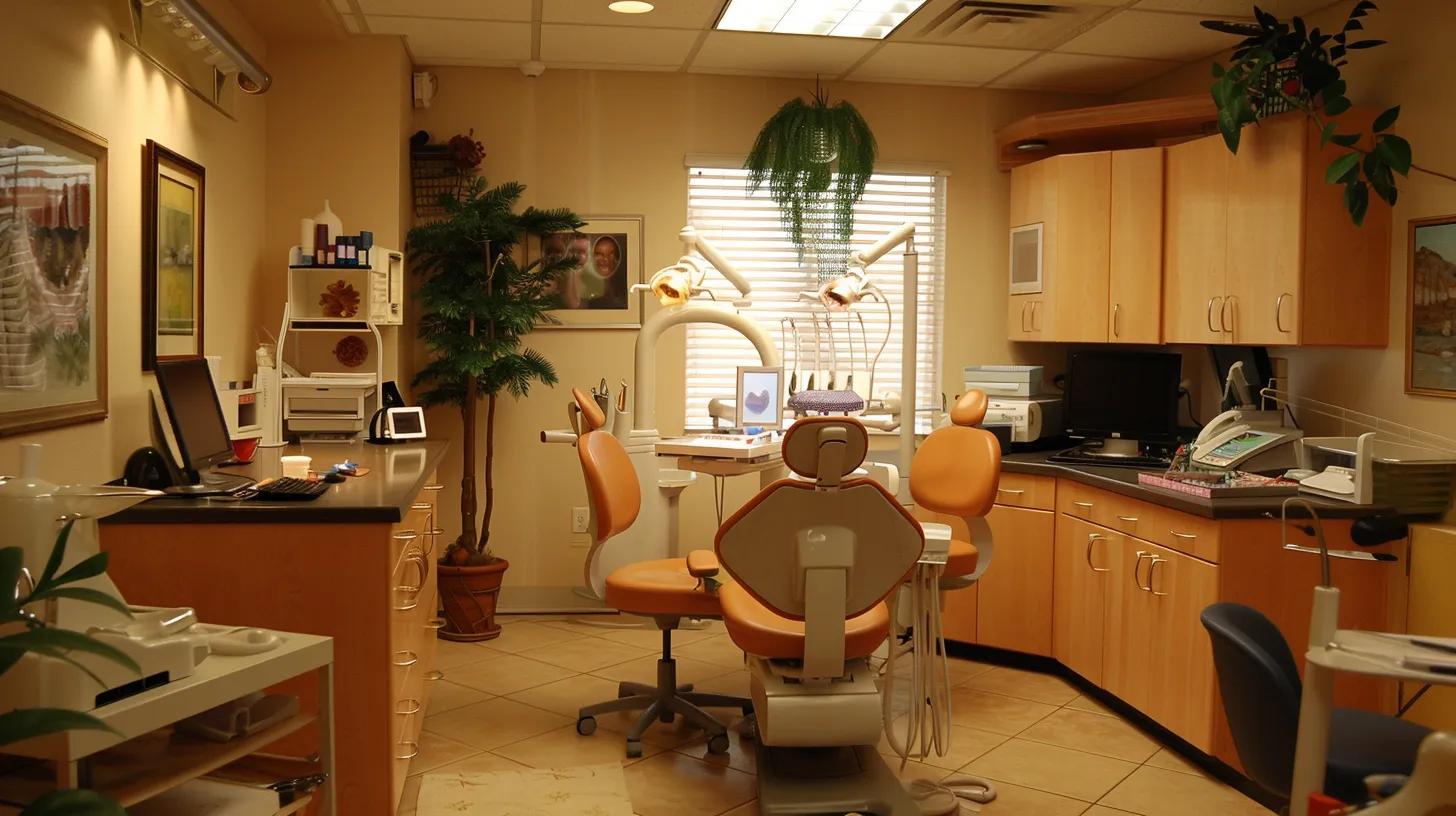 a modern dental office in winter springs features a bright, inviting atmosphere with state-of-the-art equipment, emphasizing a proactive approach to preventative care through engaging interactions between a dentist and a patient discussing oral health strategies.