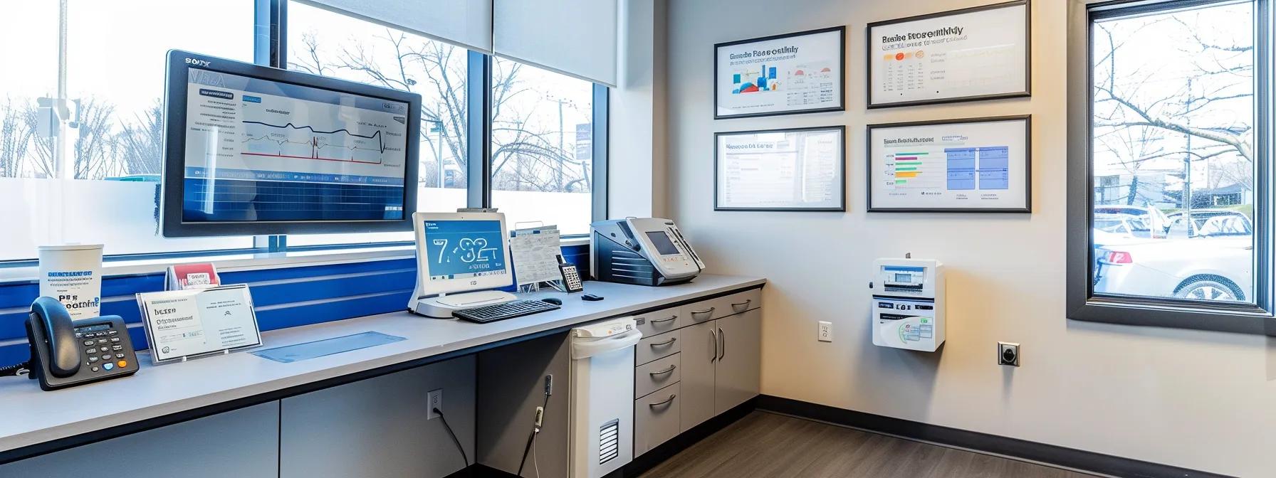 a modern healthcare consultant's office features a sleek desk with a digital tablet showing health analytics, surrounded by inspiring motivational posters, emphasizing the personalized and proactive services available to clients in the community. a modern healthcare consultant's office features a sleek desk with a digital tablet showing health analytics, surrounded by inspiring motivational posters, emphasizing the personalized and proactive services available to clients in the community.