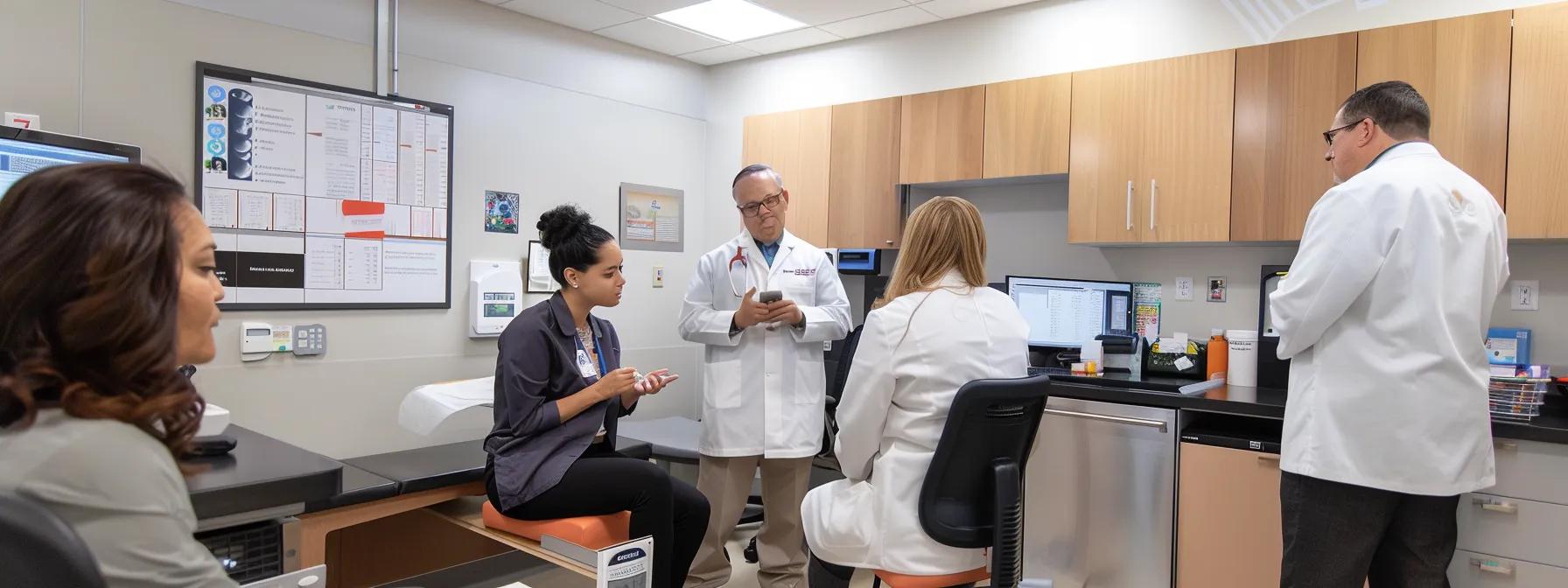 a modern healthcare consultation room is filled with a diverse team of professionals—pediatricians, dentists, and nutritionists—engaged in a focused discussion over a digital tablet displaying nutritional plans, highlighting the collaborative approach to addressing vitamin d deficiency. a modern healthcare consultation room is filled with a diverse team of professionals—pediatricians, dentists, and nutritionists—engaged in a focused discussion over a digital tablet displaying nutritional plans, highlighting the collaborative approach to addressing vitamin d deficiency.