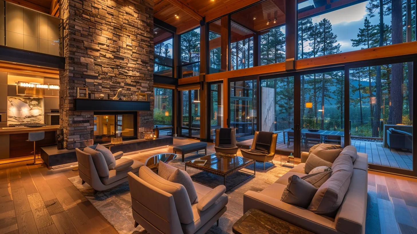 a modern home interior features sleek, eco-friendly building materials and innovative design elements, illuminated by warm, ambient lighting that highlights their unique textures and sustainable craftsmanship. a modern home interior features sleek, eco-friendly building materials and innovative design elements, illuminated by warm, ambient lighting that highlights their unique textures and sustainable craftsmanship.