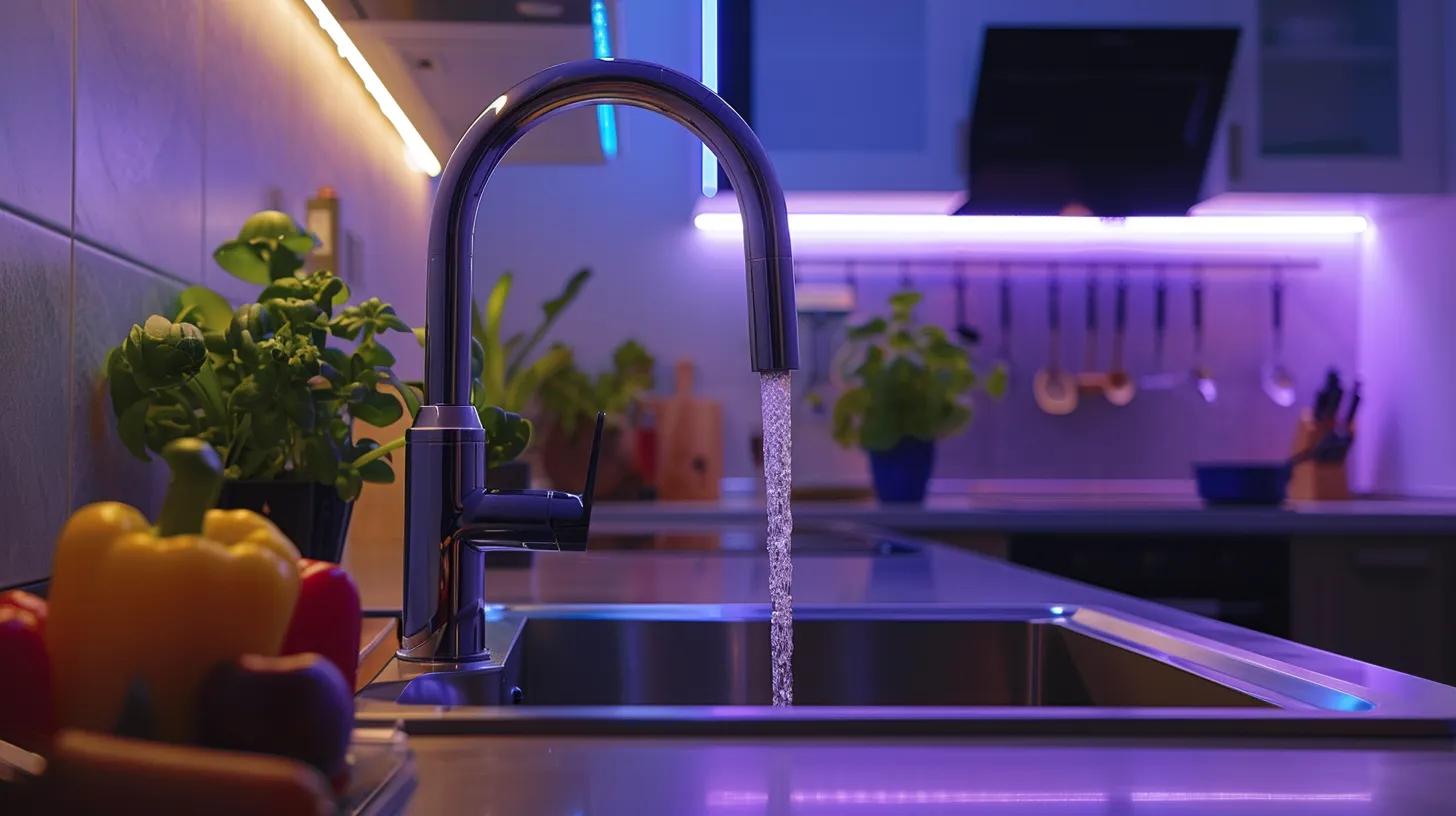 a modern kitchen renovation showcases sleek, water-efficient fixtures and a stylish rainwater harvesting system, illuminated by bright, energy-efficient led lighting, emphasizing the importance of sustainable water resource management. a modern kitchen renovation showcases sleek, water-efficient fixtures and a stylish rainwater harvesting system, illuminated by bright, energy-efficient led lighting, emphasizing the importance of sustainable water resource management.