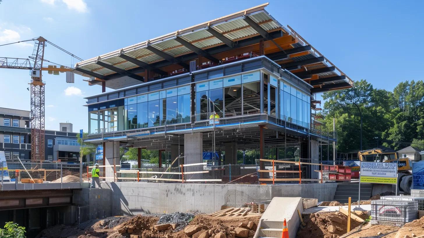 a modern knoxville construction site showcases a vibrant mix of sustainable building materials and advanced technology, juxtaposed against the backdrop of regulatory signage and compliance badges, highlighting the industry's shift towards eco-friendly practices amid urban development. a modern knoxville construction site showcases a vibrant mix of sustainable building materials and advanced technology, juxtaposed against the backdrop of regulatory signage and compliance badges, highlighting the industry's shift towards eco-friendly practices amid urban development.