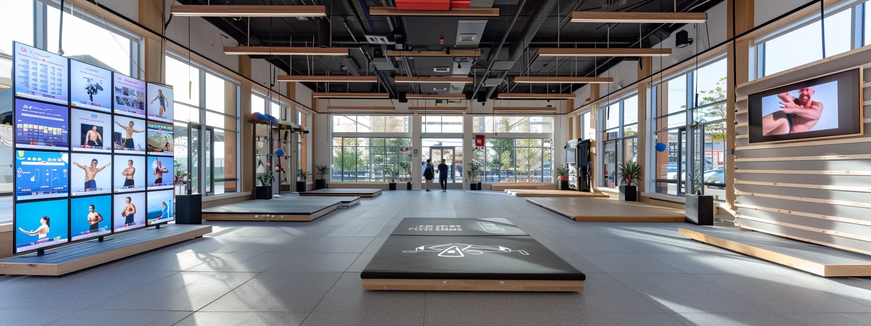 a modern martial arts dojo interior showcases instructors utilizing advanced gym management software on sleek tablets, surrounded by vibrant class schedules posted on digital screens, emphasizing streamlined operations and engaged students eagerly practicing their techniques. a modern martial arts dojo interior showcases instructors utilizing advanced gym management software on sleek tablets, surrounded by vibrant class schedules posted on digital screens, emphasizing streamlined operations and engaged students eagerly practicing their techniques.