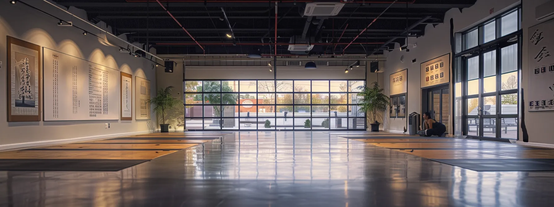 a modern martial arts studio features sleek digital displays showing class schedules and pricing options, while instructors engage with students during an organized class, reflecting the efficiency and professionalism of advanced membership management software. a modern martial arts studio features sleek digital displays showing class schedules and pricing options, while instructors engage with students during an organized class, reflecting the efficiency and professionalism of advanced membership management software.