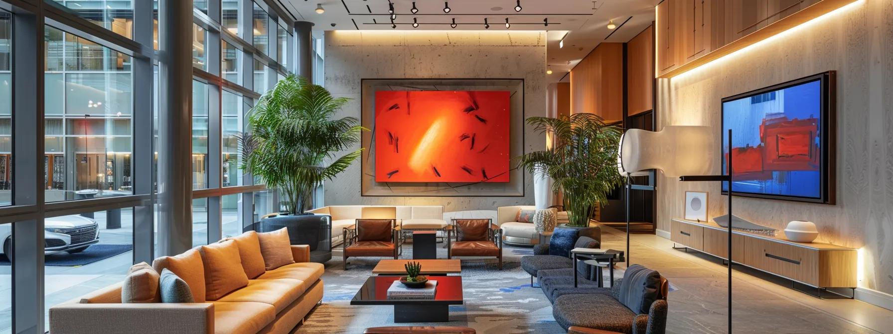 a modern new jersey home interior showcases a sleek, cost-effective mini split system elegantly mounted on the wall, with a stylish decor that highlights its seamless integration into the living space, conveying both comfort and efficiency.