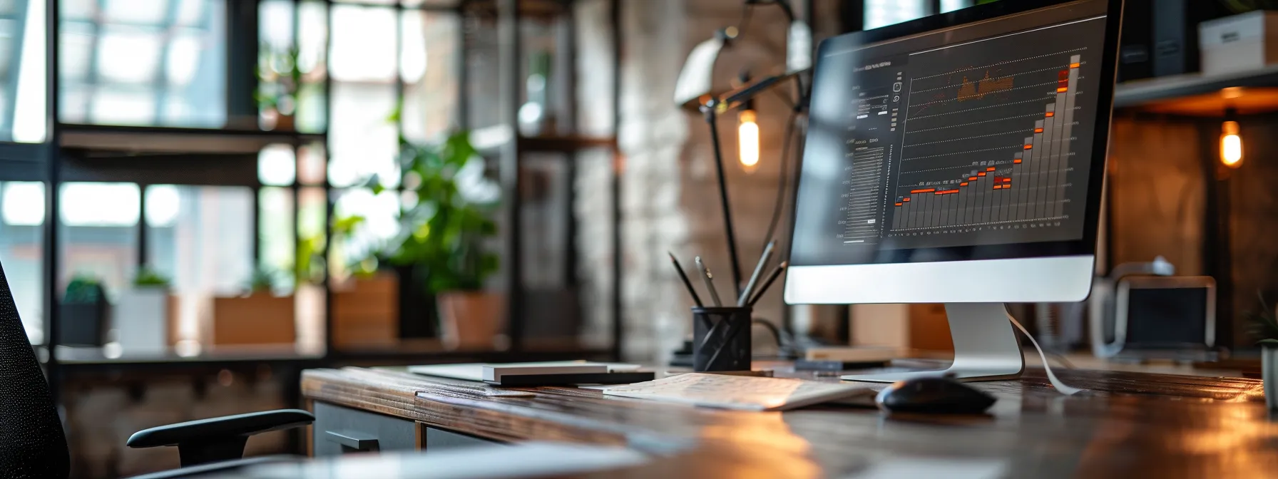 a modern office environment features sleek desks with high-tech computers displaying intricate graphs and analytics, symbolizing the innovative integration of ai in local seo strategies for asphalt paving businesses in 2025.