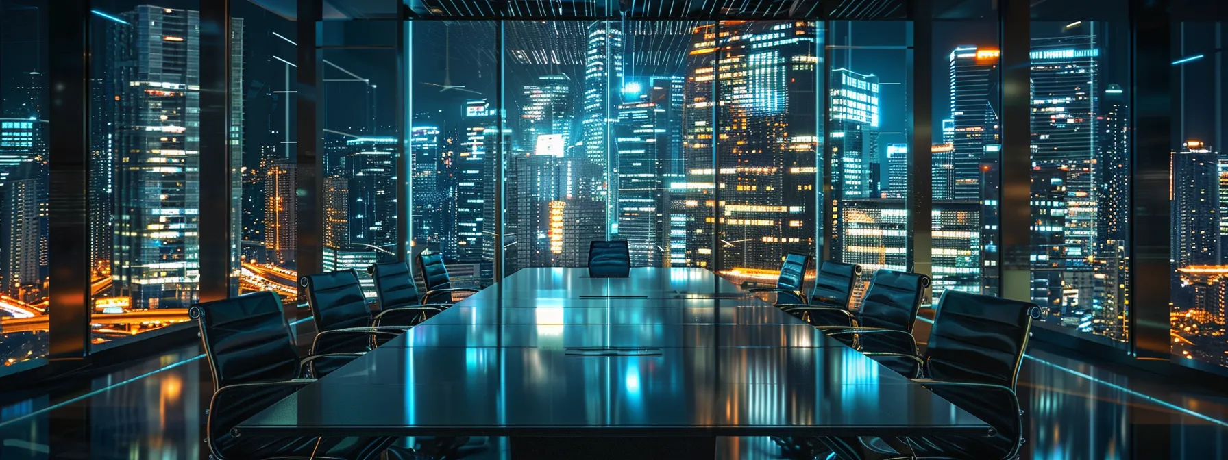 a modern office setting features a sleek conference table illuminated by dynamic led screens showcasing innovative ai-driven marketing analytics tailored for asphalt paving businesses, embodying the evolution of local marketing strategies in 2025.