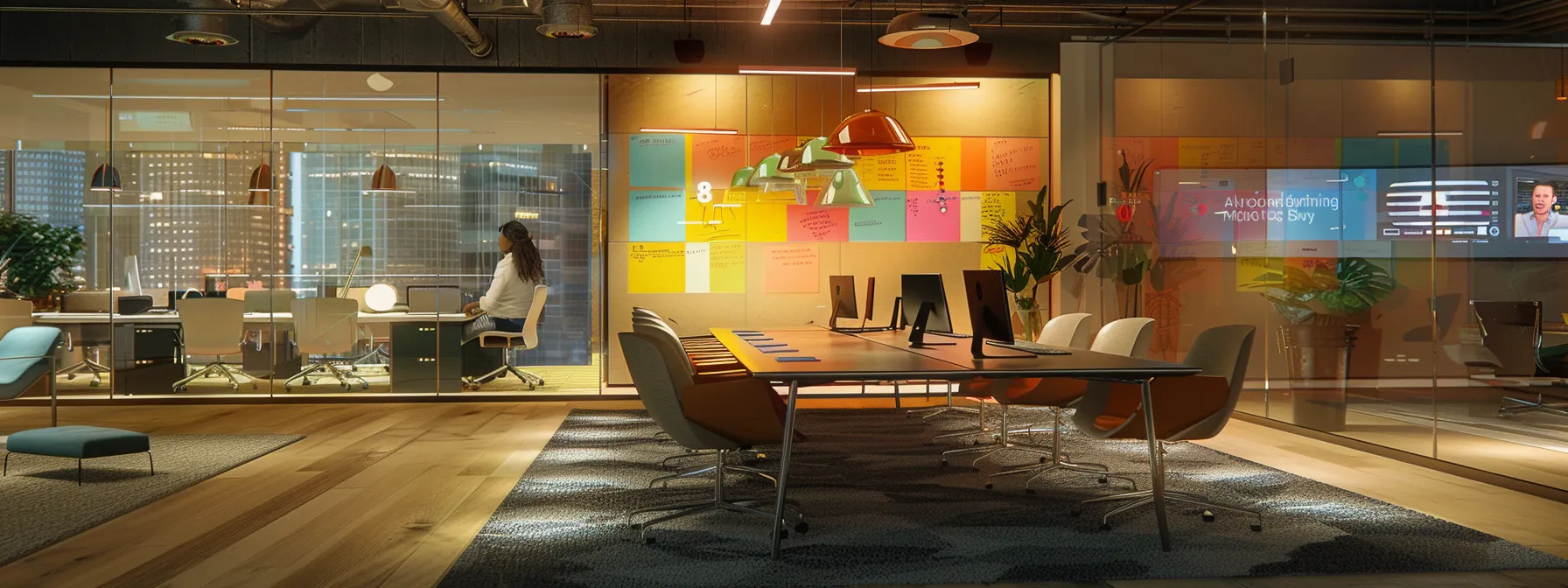 a modern office space showcases a vibrant brainstorming session, with a diverse team enthusiastically collaborating around a sleek conference table, surrounded by colorful post-it notes highlighting seasonal blog ideas and digital strategies on sleek monitors. a modern office space showcases a vibrant brainstorming session, with a diverse team enthusiastically collaborating around a sleek conference table, surrounded by colorful post-it notes highlighting seasonal blog ideas and digital strategies on sleek monitors.