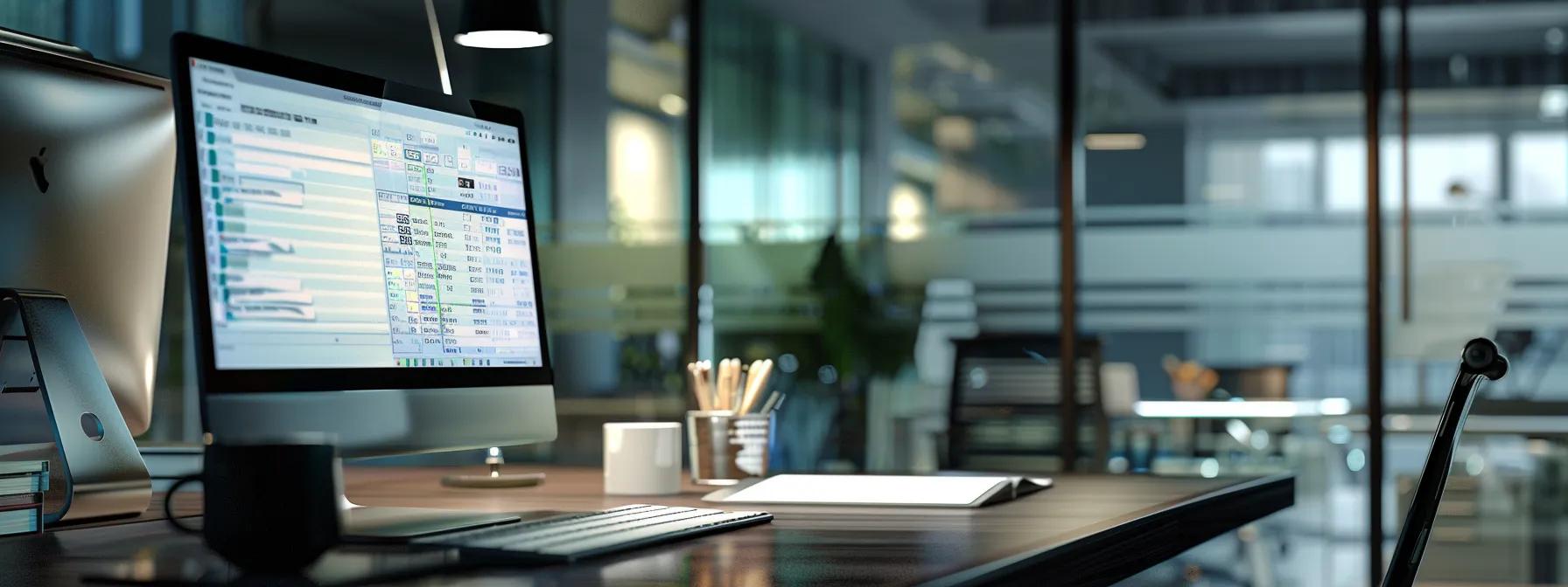 a modern office workspace showcases a sleek computer screen displaying the quicken application, with cheque templates and order confirmation details prominently visible, illuminated by focused desk lighting that emphasizes efficiency and accuracy in financial management. a modern office workspace showcases a sleek computer screen displaying the quicken application, with cheque templates and order confirmation details prominently visible, illuminated by focused desk lighting that emphasizes efficiency and accuracy in financial management.